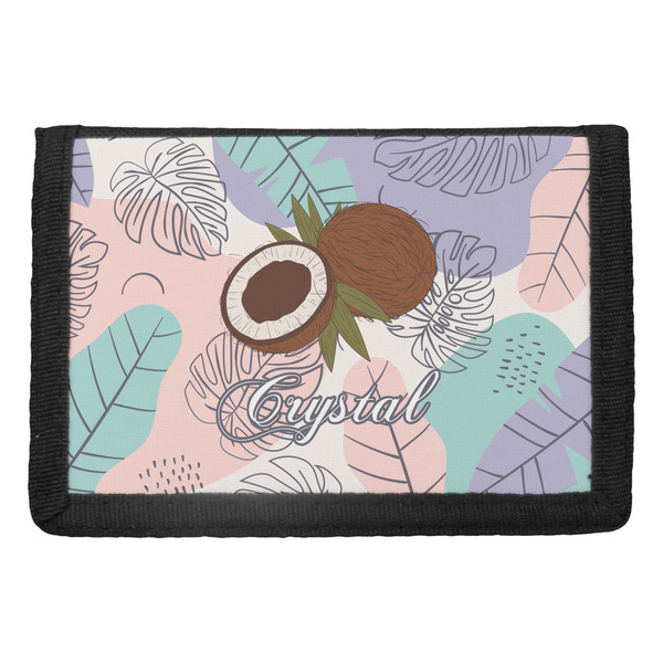 Custom Coconut and Leaves Trifold Wallet w/ Name or Text