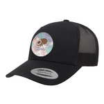 Coconut and Leaves Trucker Hat - Black (Personalized)