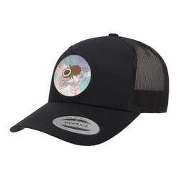Coconut and Leaves Trucker Hat - Black (Personalized)