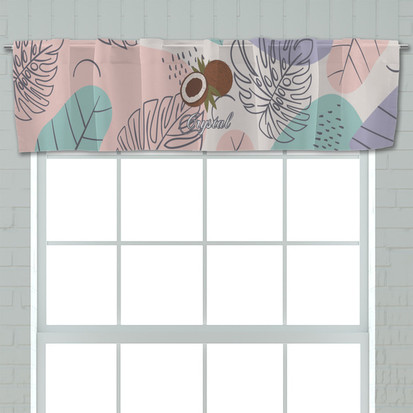 Coconut and Leaves Valance - Closeup on window