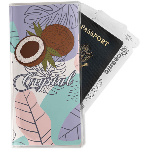 Custom Coconut and Leaves Travel Document Holder