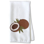 Coconut and Leaves Kitchen Towel - Waffle Weave - Partial Print (Personalized)