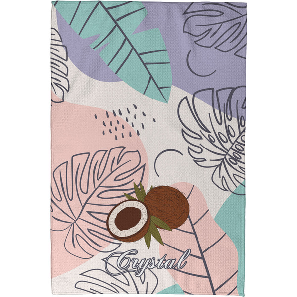 Coconut and Leaves Waffle Weave Towel - Full Color Print - Approval Image