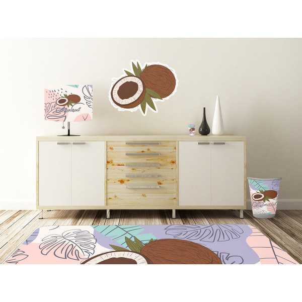 Coconut and Leaves Wall Graphic Decal Wooden Desk