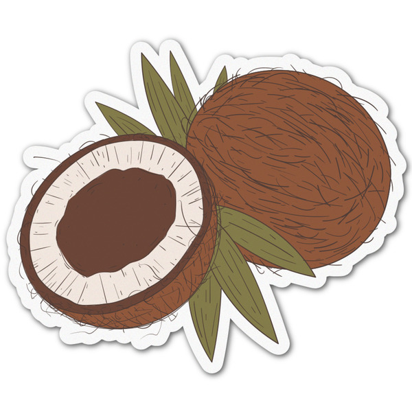 Custom Coconut and Leaves Graphic Decal - Small