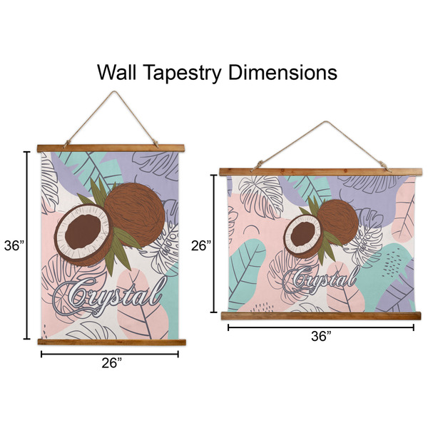 Coconut and Leaves Wall Hanging Tapestries - Parent/Sizing