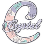 Coconut and Leaves Name & Initial Decal - Custom Sized (Personalized)