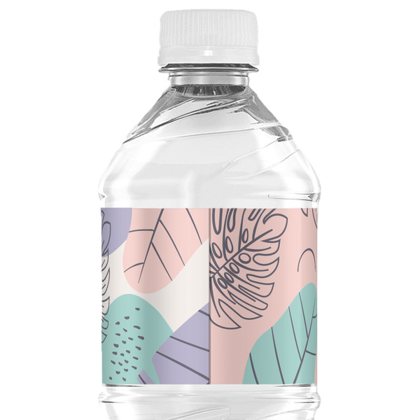 Coconut and Leaves Water Bottle Label - Back View