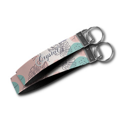 Coconut and Leaves Wristlet Webbing Keychain Fob (Personalized)