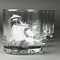 Coconut and Leaves Whiskey Glasses Set of 4 - Engraved Front