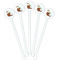 Coconut and Leaves White Plastic 5.5" Stir Stick - Fan View