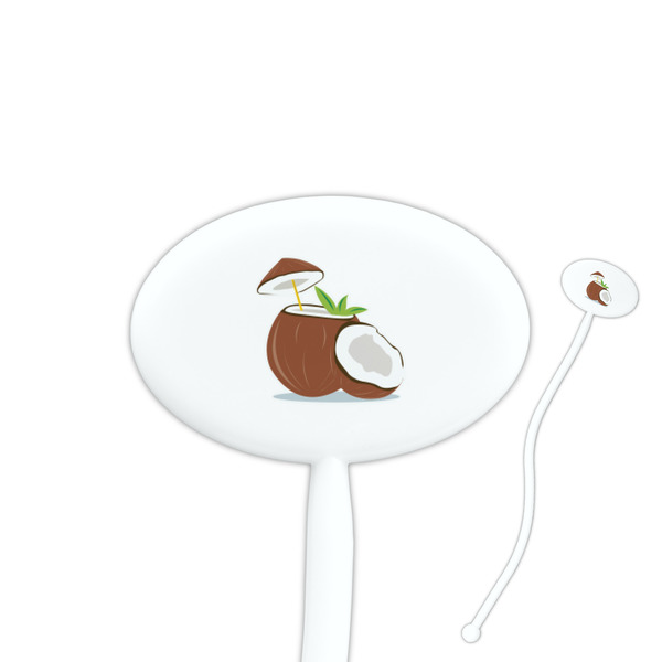 Custom Coconut and Leaves Oval Plastic Stir Sticks