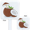 Coconut and Leaves White Plastic Stir Stick - Double Sided - Approval