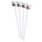 Coconut and Leaves White Plastic Stir Stick - Double Sided - Square - Front