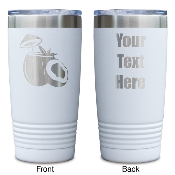 Coconut and Leaves White Polar Camel Tumbler - 20oz - Double Sided - Approval