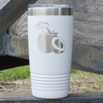 Coconut and Leaves 20 oz Stainless Steel Tumbler - White - Single Sided