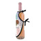 Coconut and Leaves Wine Bottle Apron - DETAIL WITH CLIP ON NECK