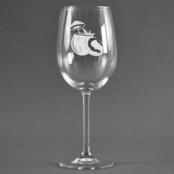 Coconut and Leaves Wine Glass - Engraved