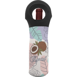 Coconut and Leaves Wine Tote Bag w/ Name or Text