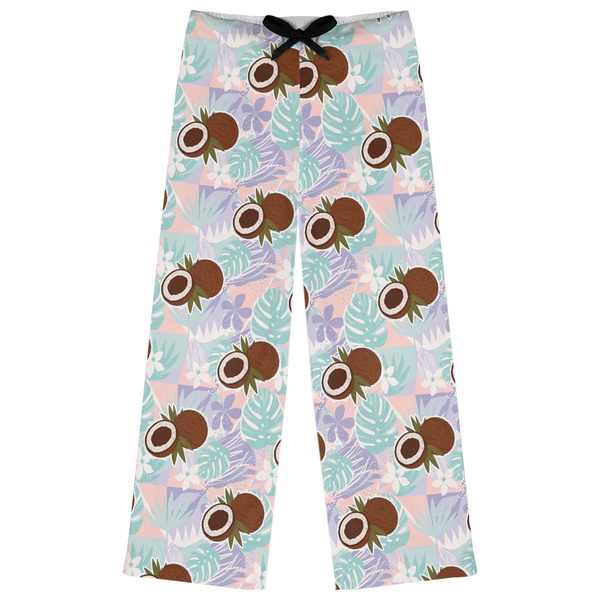 Custom Coconut and Leaves Womens Pajama Pants - 2XL