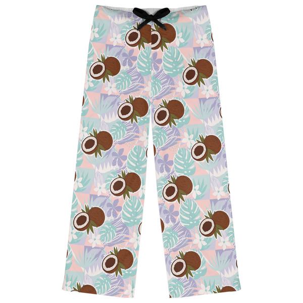 Custom Coconut and Leaves Womens Pajama Pants - XL