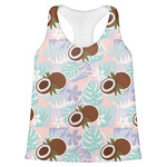 Coconut and Leaves Womens Racerback Tank Top - Medium