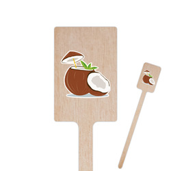 Coconut and Leaves 6.25" Rectangle Wooden Stir Sticks - Double Sided