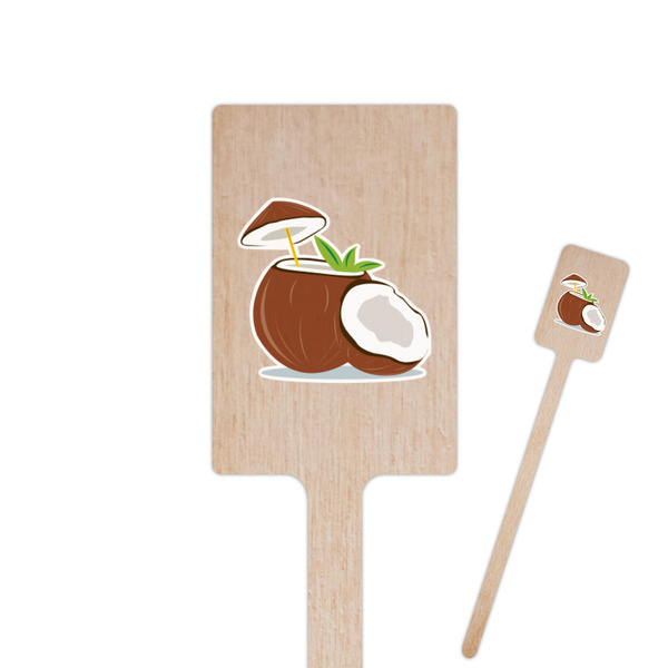 Custom Coconut and Leaves Rectangle Wooden Stir Sticks