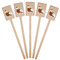 Coconut and Leaves Wooden 6.25" Stir Stick - Rectangular - Fan View