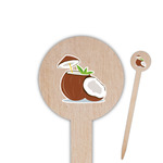 Coconut and Leaves Round Wooden Food Picks