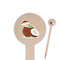 Coconut and Leaves Wooden 6" Food Pick - Round - Closeup