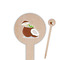 Coconut and Leaves 6" Round Wooden Food Picks - Single Sided