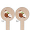 Coconut and Leaves Wooden 6" Food Pick - Round - Double Sided - Front & Back