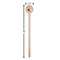Coconut and Leaves Wooden 6" Stir Stick - Round - Dimensions
