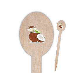 Coconut and Leaves Oval Wooden Food Picks