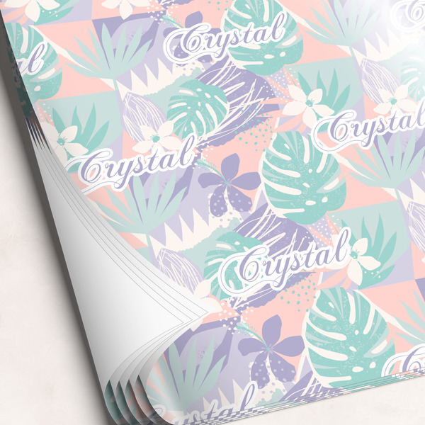 Custom Coconut and Leaves Wrapping Paper Sheets - Single-Sided - 20" x 28" (Personalized)