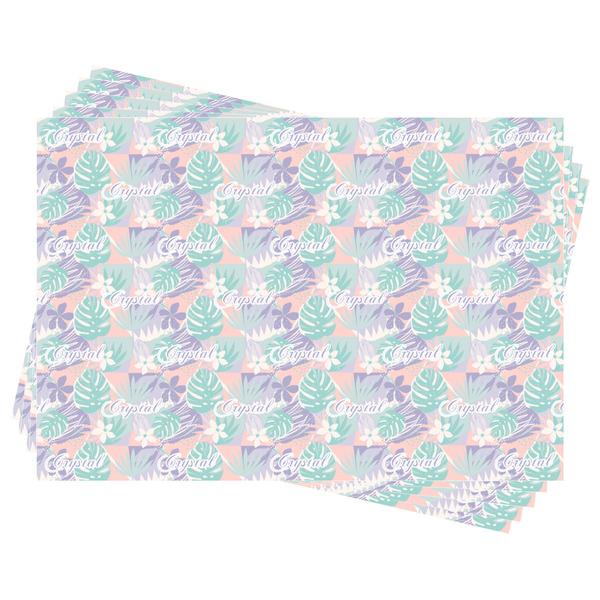 Coconut and Leaves Wrapping Paper - Front & Back - Sheets Approval