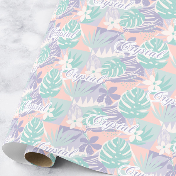 Custom Coconut and Leaves Wrapping Paper Roll - Large (Personalized)