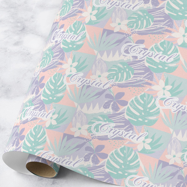 Custom Coconut and Leaves Wrapping Paper Roll - Large - Matte (Personalized)