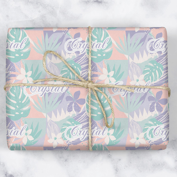 Coconut and Leaves Wrapping Paper Roll - Matte - Wrapped Box