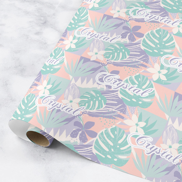 Custom Coconut and Leaves Wrapping Paper Roll - Small (Personalized)