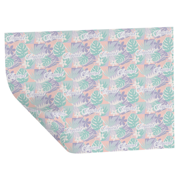 Coconut and Leaves Wrapping Paper Sheet - Double Sided - Folded