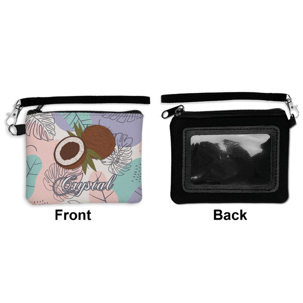 Coconut and Leaves Wristlet ID Cases - Front & Back