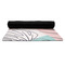 Coconut and Leaves Yoga Mat Rolled up Black Rubber Backing