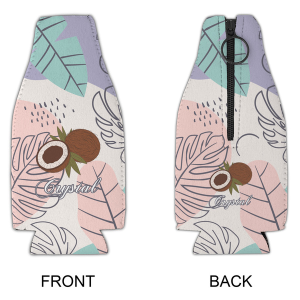 Coconut and Leaves Zipper Bottle Cooler - APPROVAL