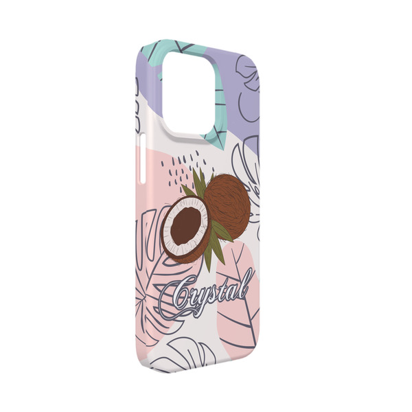 Custom Coconut and Leaves iPhone Case - Plastic - iPhone 13 Mini (Personalized)