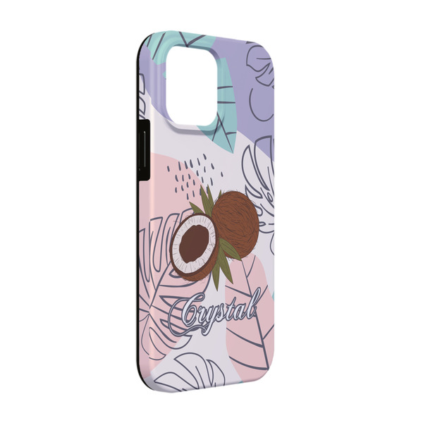 Custom Coconut and Leaves iPhone Case - Rubber Lined - iPhone 13 Pro (Personalized)