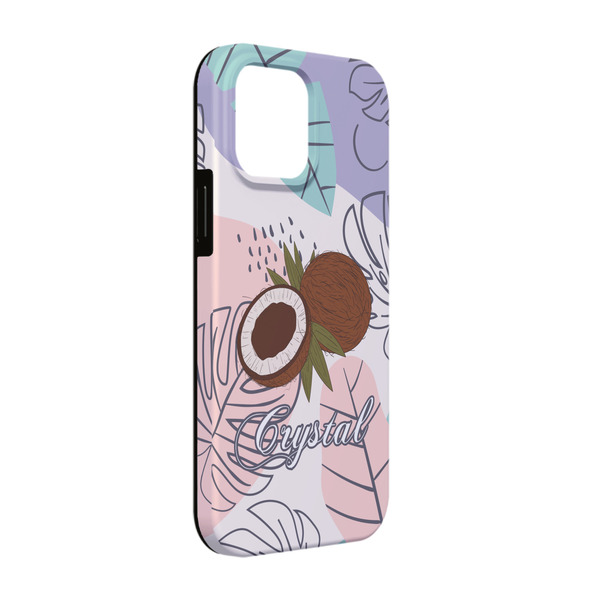 Custom Coconut and Leaves iPhone Case - Rubber Lined - iPhone 13 (Personalized)