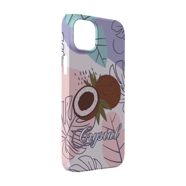 Custom Coconut and Leaves iPhone Case - Plastic - iPhone 14 (Personalized)