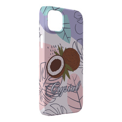 Coconut and Leaves iPhone Case - Plastic - iPhone 14 Plus (Personalized)